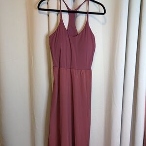 Halara Sleeveless Leg Slit Athletic Midi Dress - Burgundy